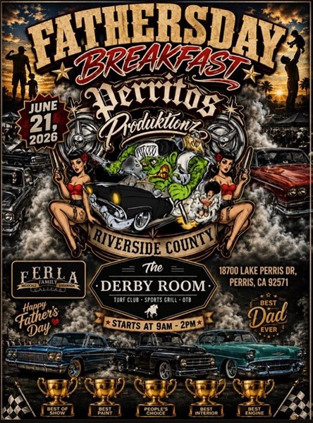 The Derby Room Father's Day Car Show flyer June 2026